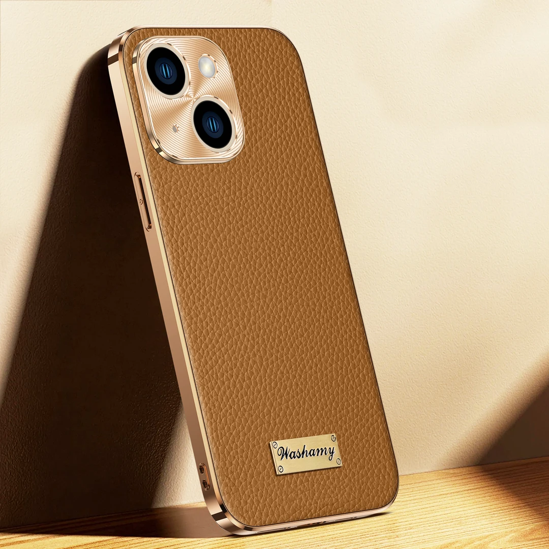 【头层牛皮】适用于苹果14 新款商务真皮手机壳精孔防摔男女款