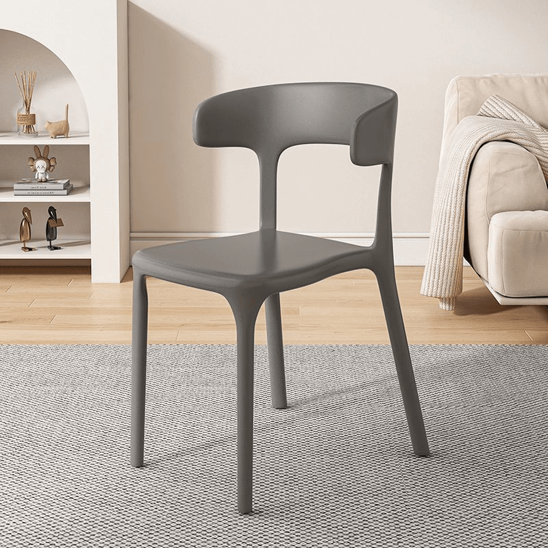 无 塑料餐椅加厚加宽靠背椅北欧风家用商用久坐舒适特厚休闲牛角椅子