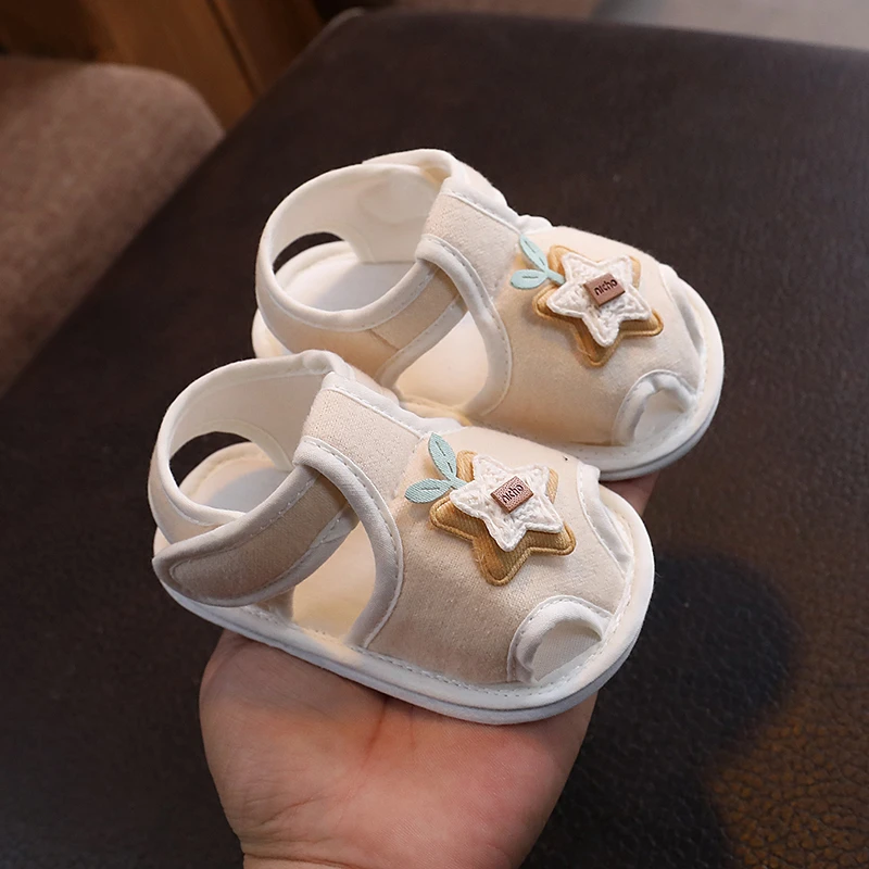 婴儿凉鞋软底学步鞋0-15个月夏季防滑透气婴幼儿棉麻儿童鞋子防掉