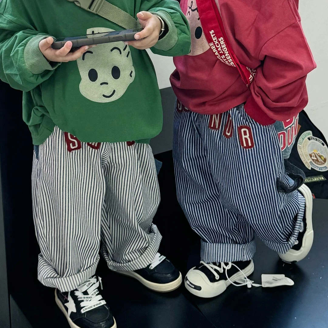 【橘枳哟】DD条纹贴布棉布工装裤