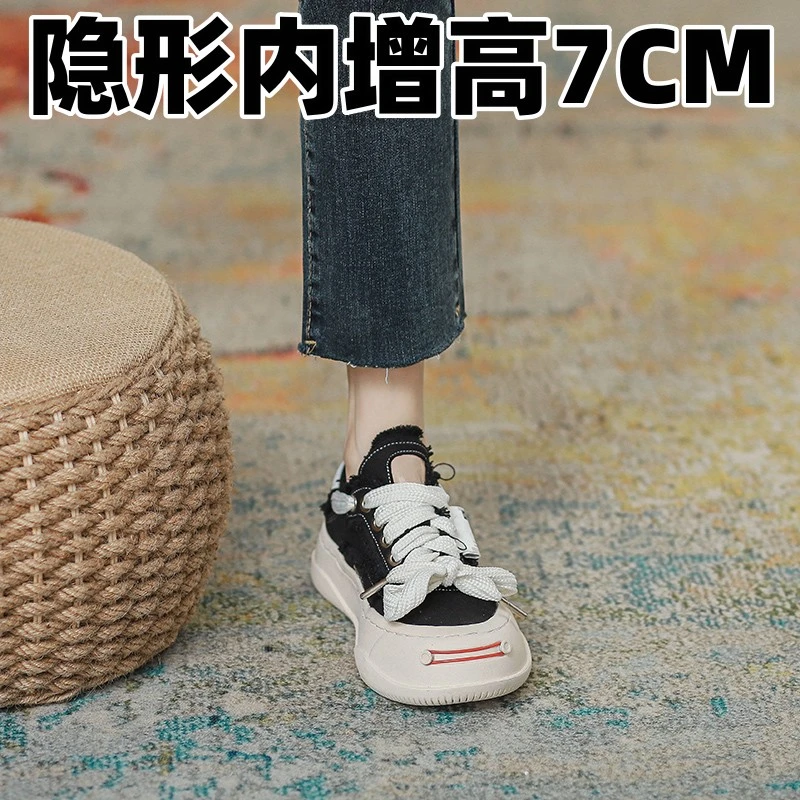 小个子显高小码帆布鞋女2025新款檀健次同款开口笑乞丐鞋子小白鞋