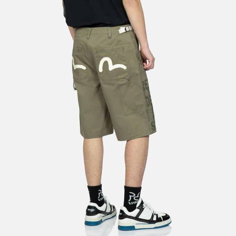 EVISU春夏户外男士海鸥印花休闲潮流休闲短裤2ESHTM3SH199LFCT