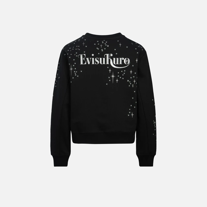 EVISUKURO银河印花时尚圆领长袖宽松卫衣 2EAGNW3SW6092BZFL