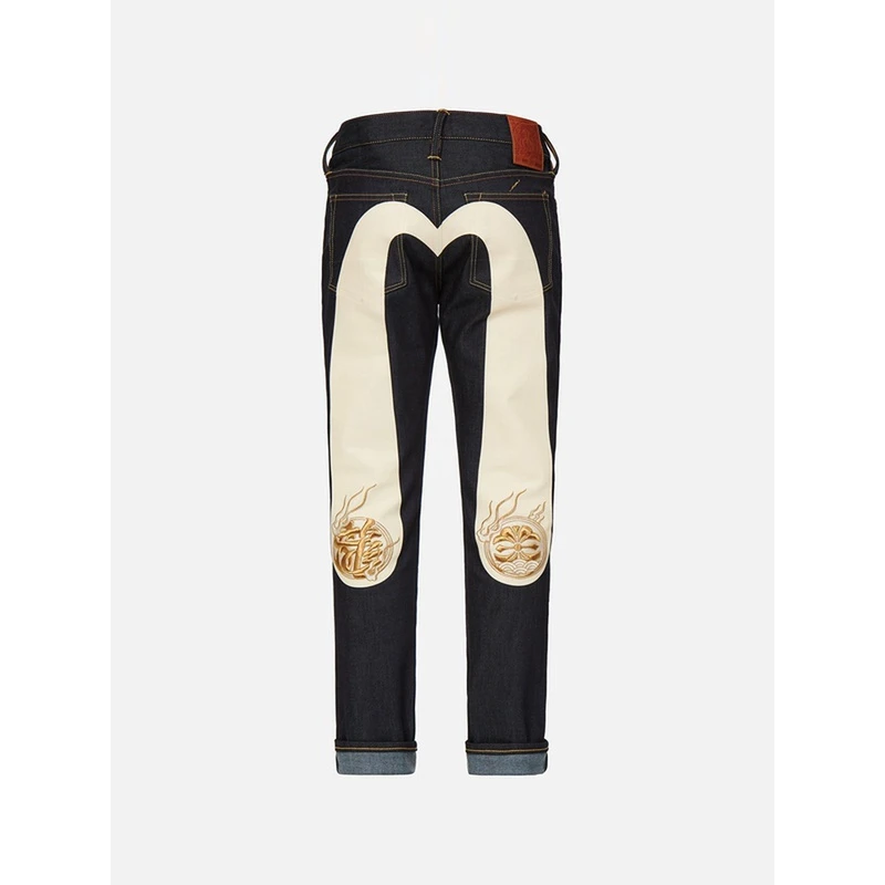 EVISU 汉字家花刺绣大M窄脚直筒牛仔裤子男2EAHTM1JE90817CS