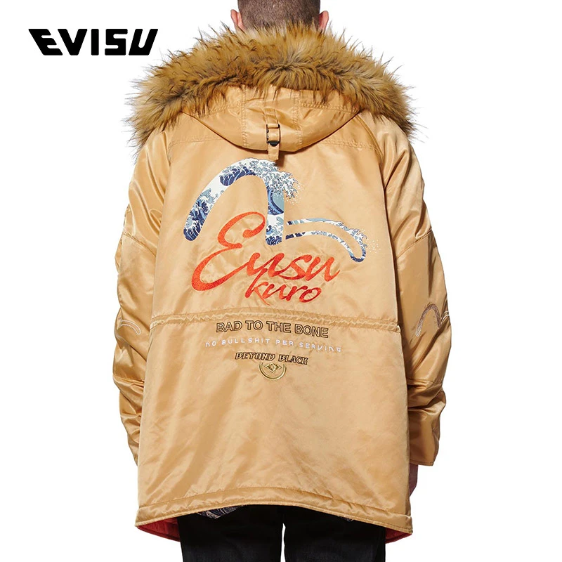 EVISU 秋冬连帽毛领海浪小海鸥服 2EAGNM0CT743XX