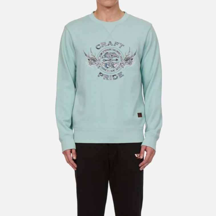 EVISU 秋织锦家花贴布海神刺绣圆领卫衣男女同款2EAHTM1SW318XXCT