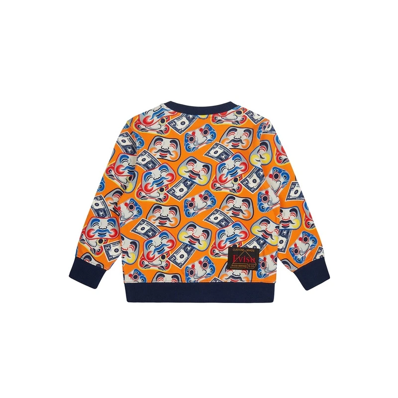 EVISU KIZZU 春夏童装达摩面具钞票印花儿童卫衣2EAKZB0SW310XX