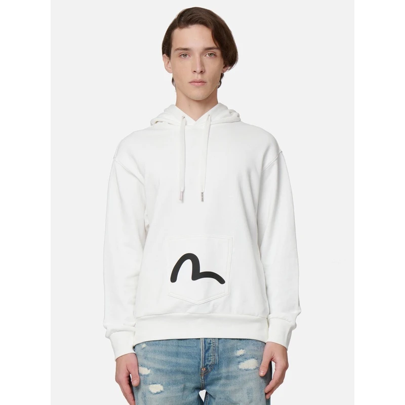 EVISU 秋冬小海鸥印花美式连帽情侣卫衣男女同款2EAHTM2SW309RXCT