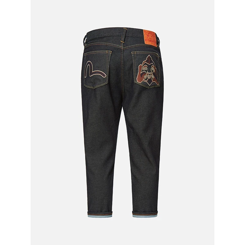 EVISU 春夏拼色海鸥宽松直筒几何佛头刺绣牛仔裤  2ESHTM1JE10727