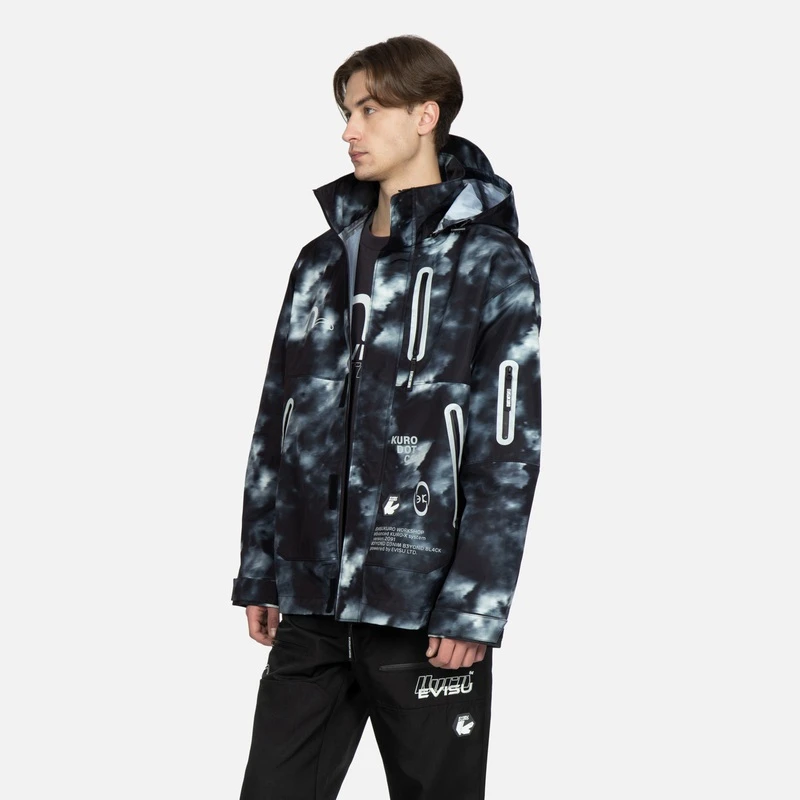 EVISUKURO2023新款男士满地印花休闲潮流时尚夹克外套男