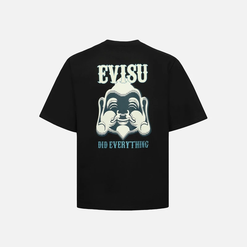 EVISU 2024夏季新潮男装佛头印花经典短袖T恤男2ESEPM4TS1182XXCT