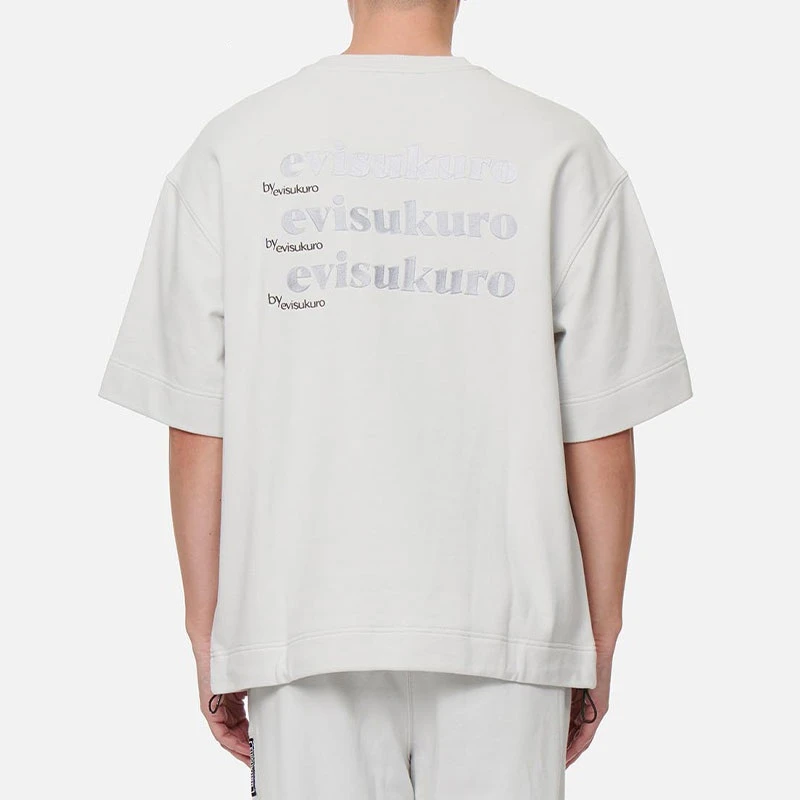 EVISU夏季渐变Logo刺绣宽松短袖圆领休闲男士T恤2ESGNM2SW352LFCT