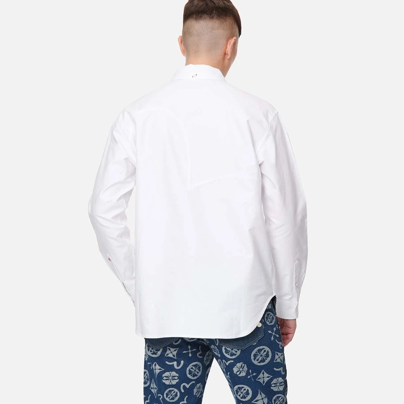 EVISU2023新款男士海鸥刺绣休闲潮流长袖衬衫男2ESHTM3SL250RXCT