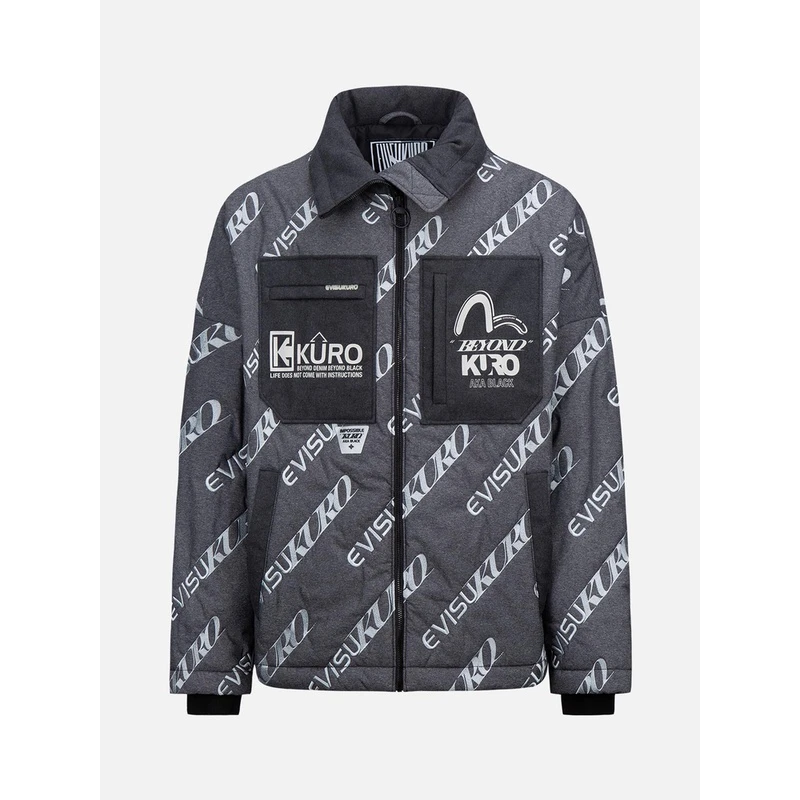 EVISU 秋冬时尚Logo刺绣夹夹克外套男装潮流2EAGNM1JK741FFNQ