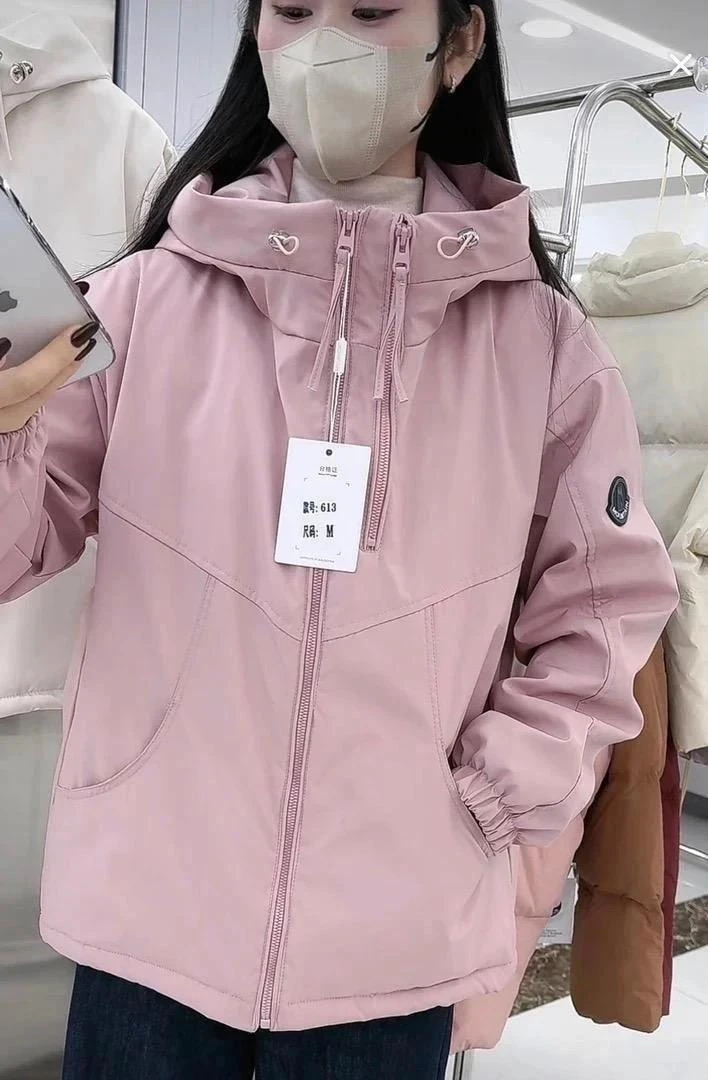 莎姐严选秋冬加绒韩版设计感冲锋衣外套613