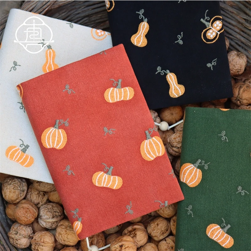 真我 南瓜藤 复古刺绣文艺手工布书衣 手账本A5A6手帐封套笔记本