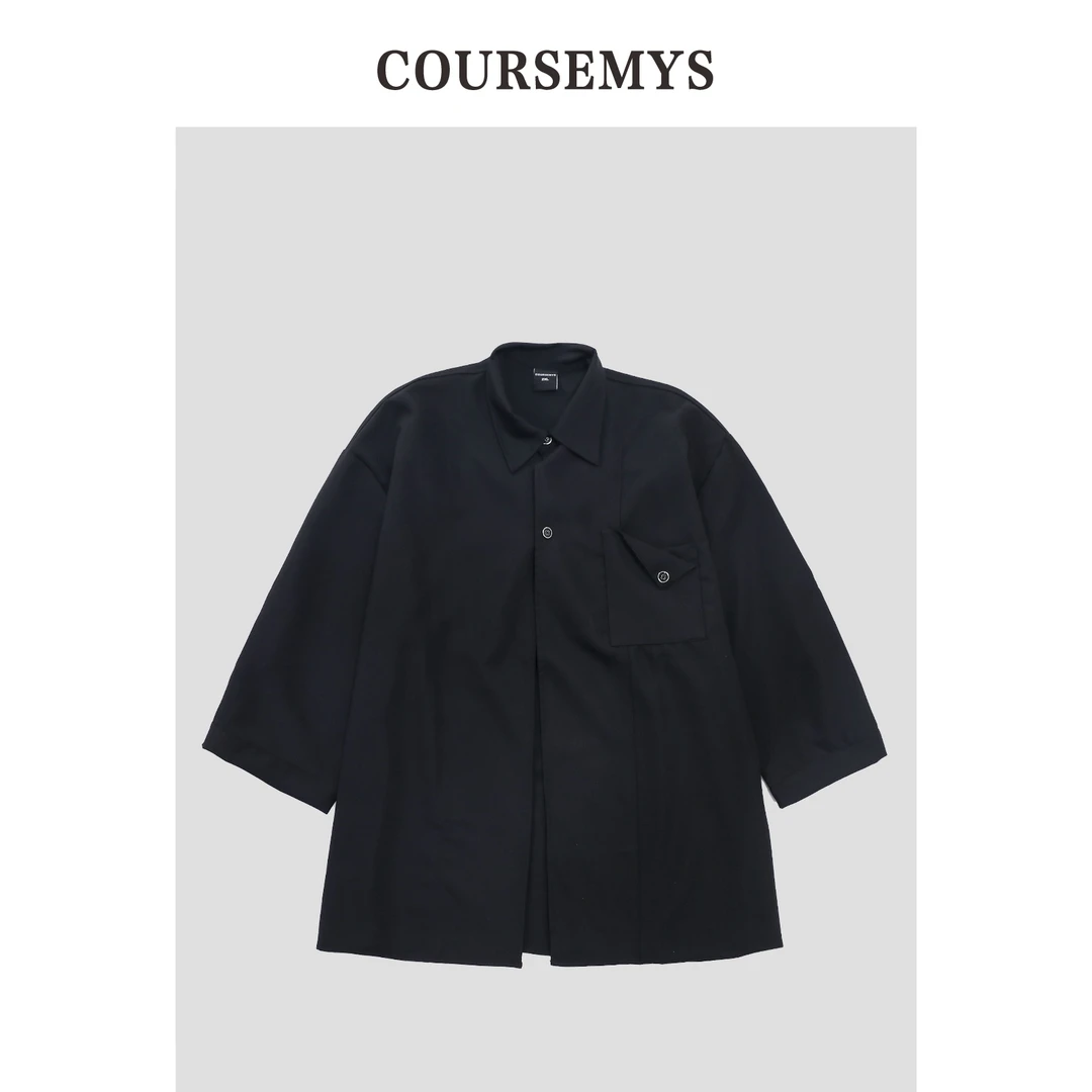 聪明陈 长袖衬衫男潮流宽松高级感轻熟风白色衬衣外套30056