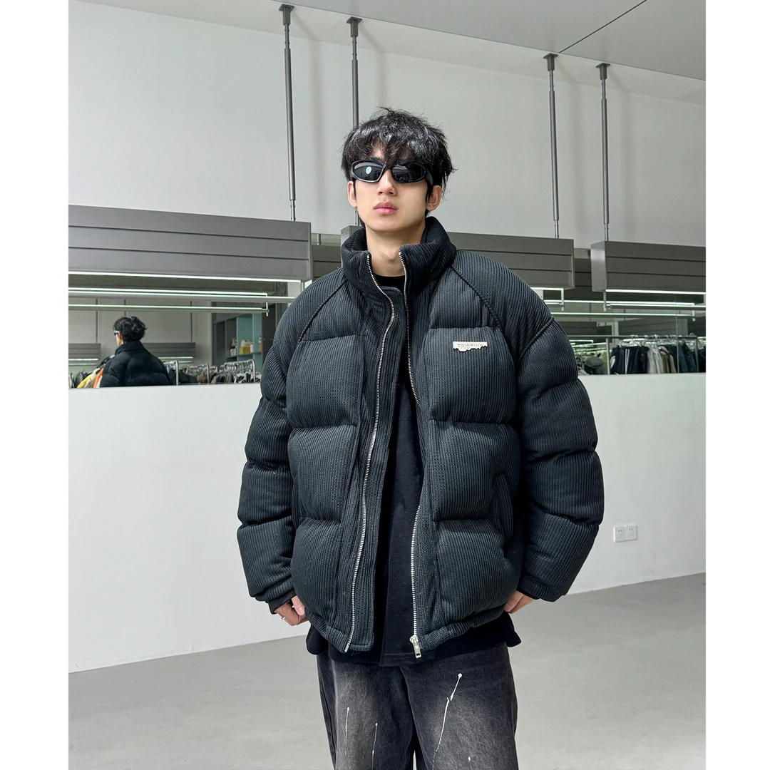 COURSEMYS聪明陈 美式复古保暖立领棉衣外套ins加厚保暖面包服男