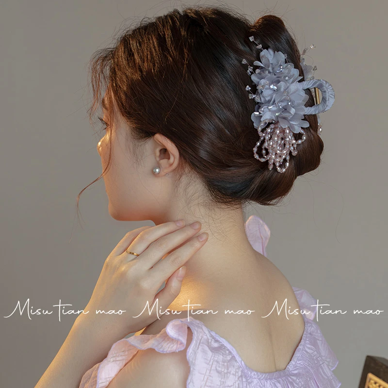 抓夹女2024新款高级感洋气时尚发卡盘发夹子头饰气质慵懒风鲨鱼夹