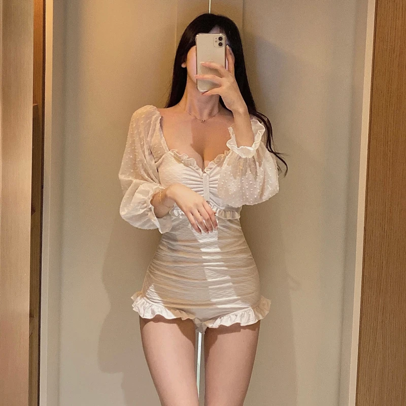 EDOFISH【恋爱季节】23法式性感连体三角显瘦泳衣女款保守又好看