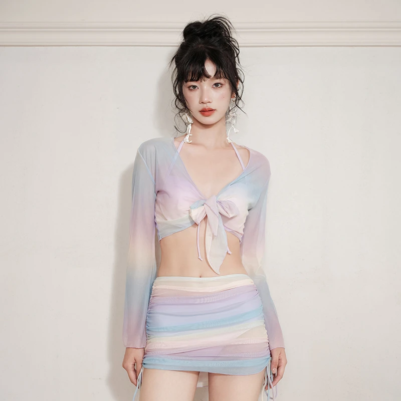 EDOFISH【英梨花期】渐变INS少女性感分体夏季纯欲沙滩比基尼泳装