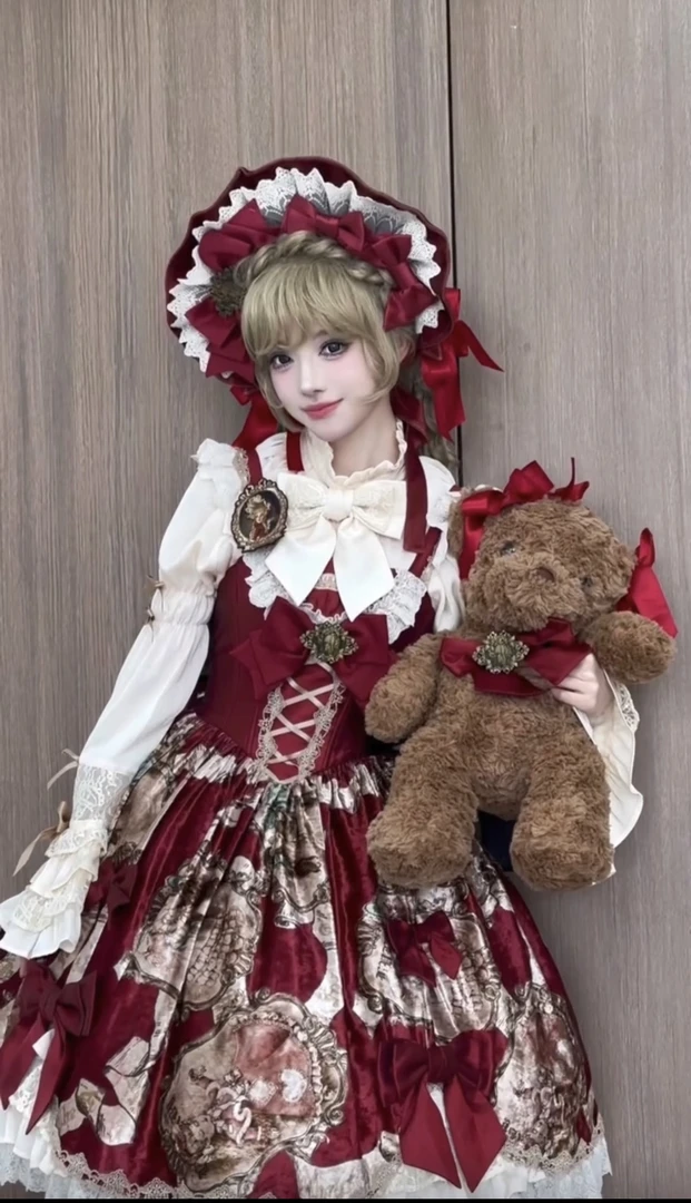 新款古董人偶圣诞款lolita小裙子