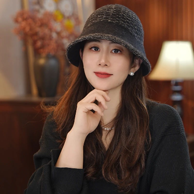 一棵藤2024秋冬季时尚韩版休闲保暖洋气大头围网红款女渔夫帽盆帽