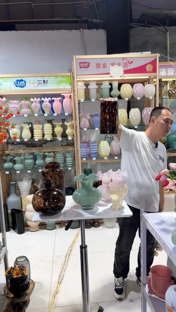 【闪购商品】豹纹小直筒花瓶微瑕介意勿拍