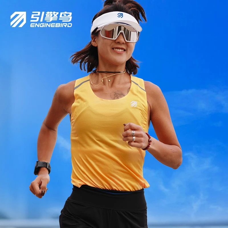 引擎鸟男女款透气跑步背心夏季马拉松户外运动圆领宽松轻薄款式