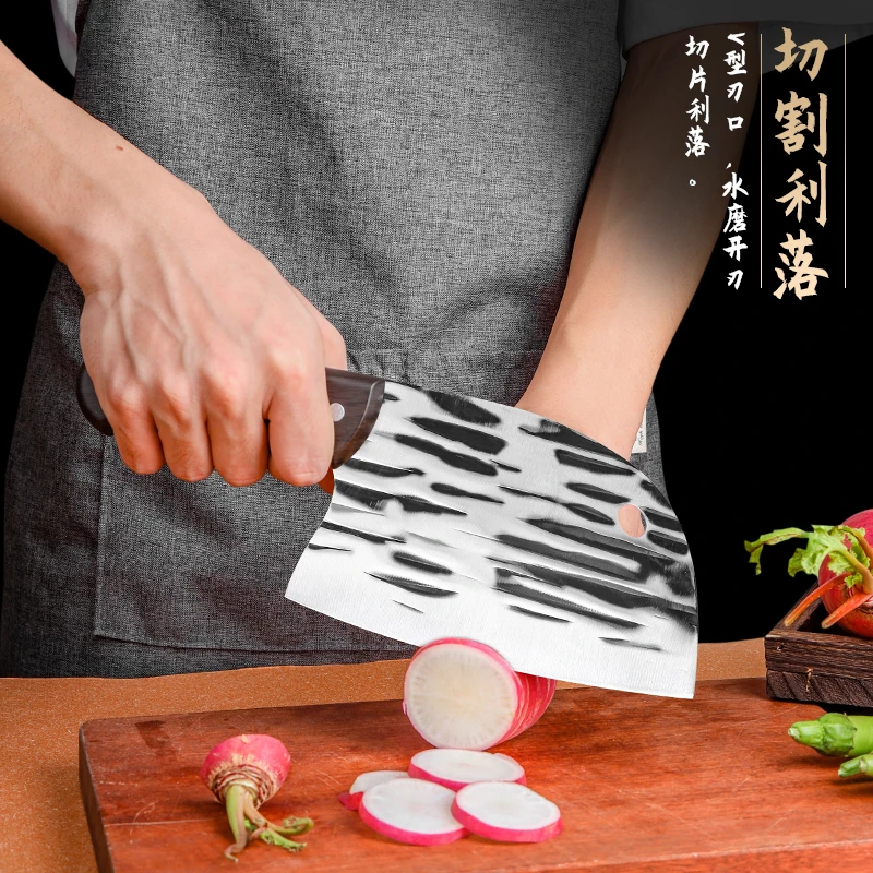 超锻刀鱼两用多功能耐用菜刀家用鱼头刀锻打厨师刀具超快刀