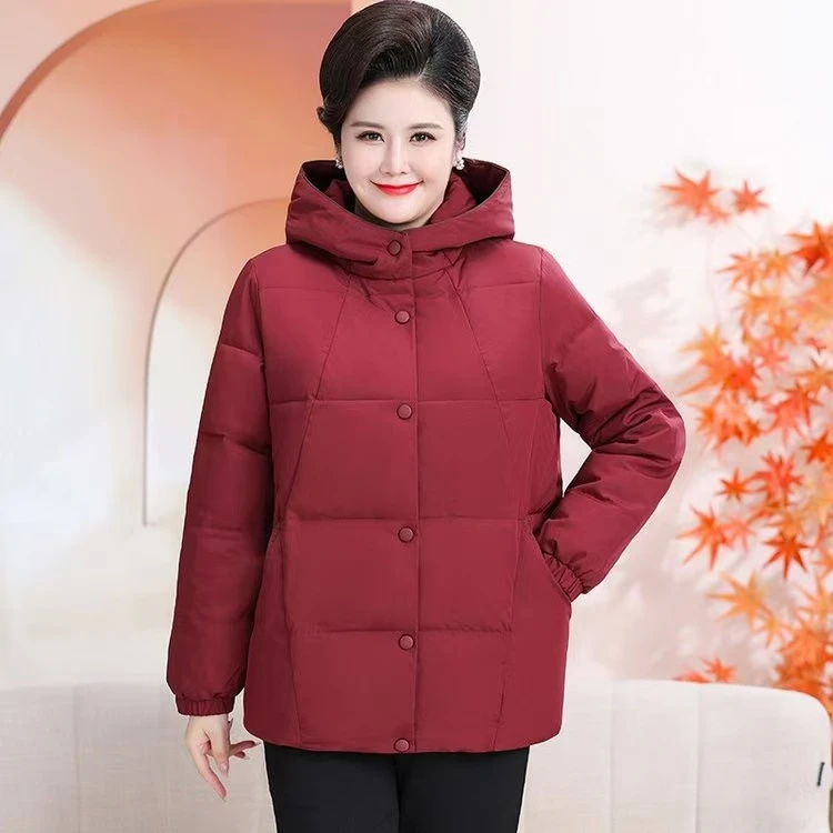 110-240特大码秋冬加厚棉服加肥加大洋气纯色百搭中老年胖妈妈女