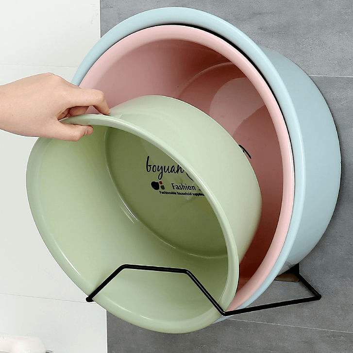 铁艺脸盆挂架浴室卫生间免打孔洗脸盆收纳架挂钩厨房吸盘脸盆架