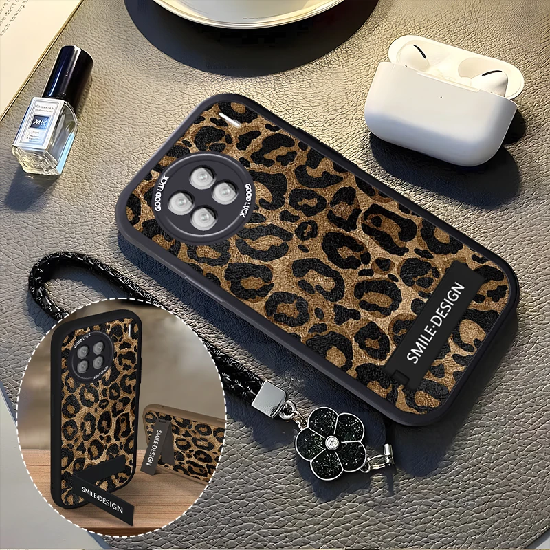 适用于【VIVO】X90复古豹纹时尚新款羊皮创意硅胶防摔手机壳