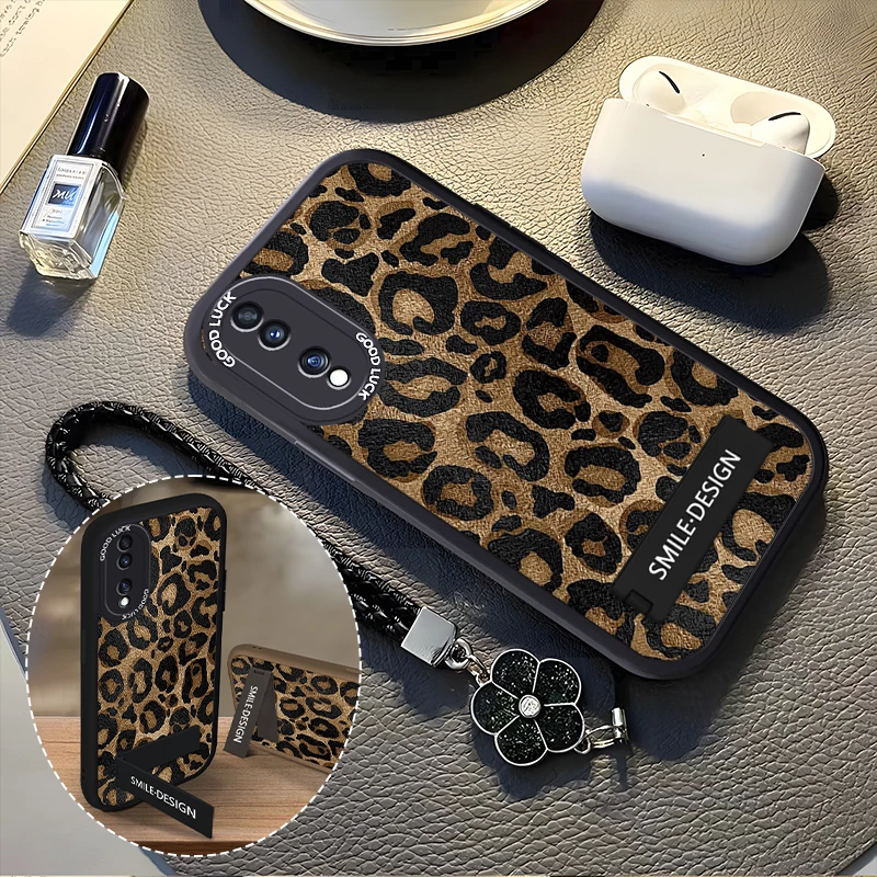 适用于【华为】荣耀90Pro复古豹纹时尚新款羊皮创意硅胶防摔手机壳