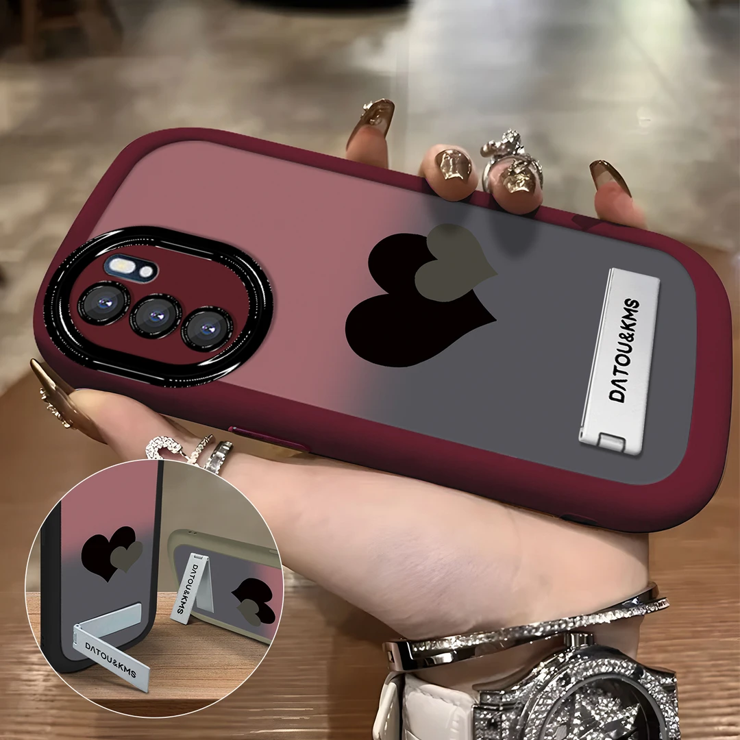 适用于【OPPO】Reno6时尚渐变爱心潮流防摔硅胶手机壳