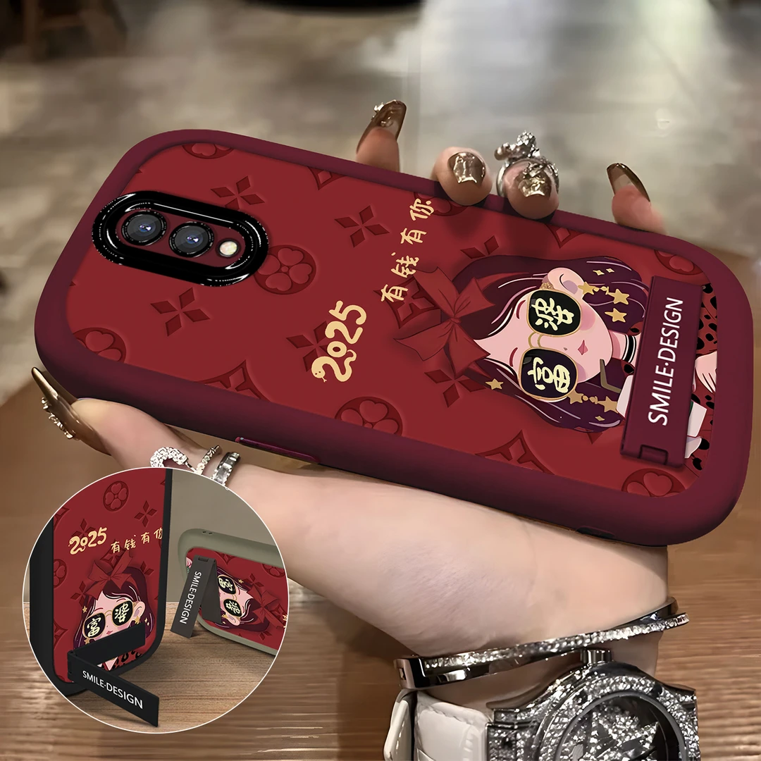适用于【OPPO】Reno新款潮流新年安可拉红富婆时尚防摔手机壳