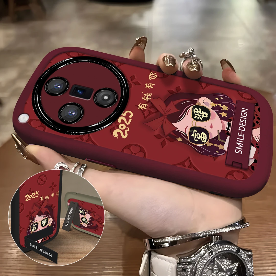 适用于【OPPO】FINDX7新款潮流新年安可拉红富婆时尚防摔手机壳