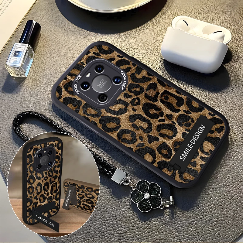 适用于【华为】Mate40/E复古豹纹时尚新款羊皮创意硅胶防摔手机壳