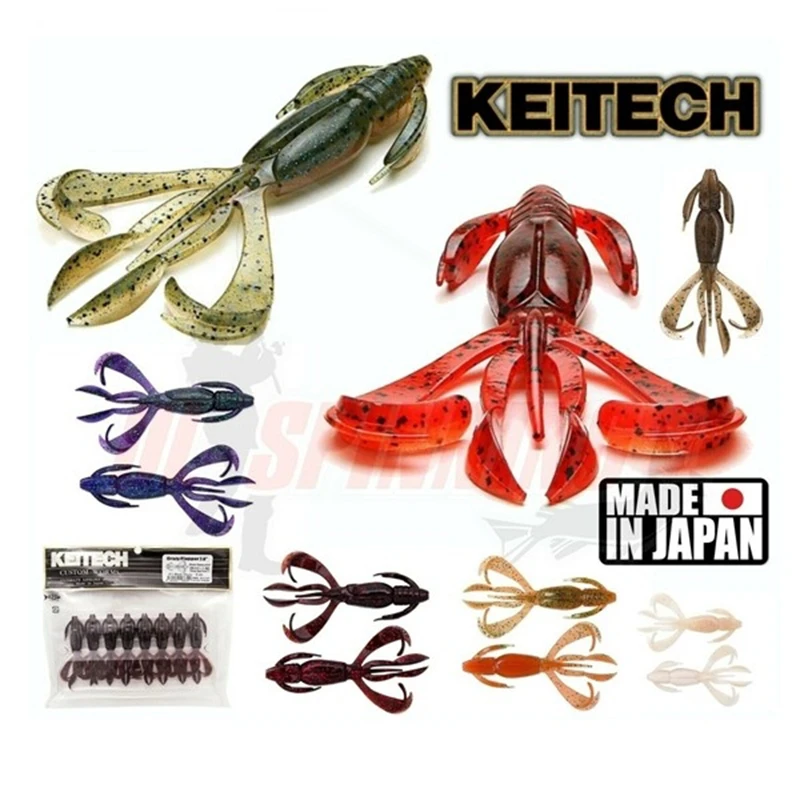 日本KEITECH CRAZY FLAPPER 3.6寸自进虾 进口软饵德州JIG拖尾