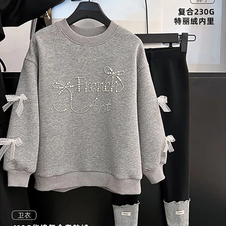 【贝贝优品】新年款加绒 女童时尚韩版立体蝴蝶结卫衣