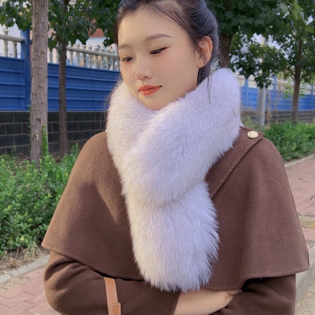 【加长款】狐狸毛围巾女冬季真毛秋冬獭兔毛双面围脖保暖百搭网红