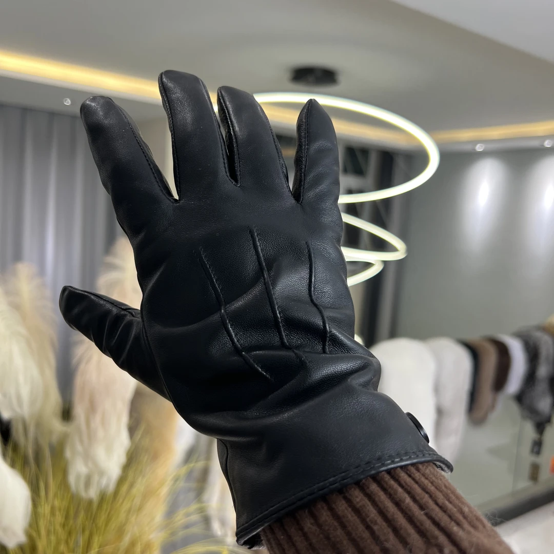 【男款】绵羊皮真皮手套保暖加绒黑色时尚秋冬季