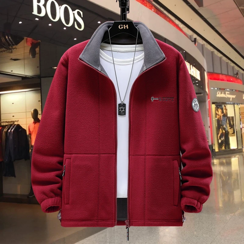 【海外限购】秋冬新款男士摇粒绒外套加绒加厚休闲户外抓绒衣夹克