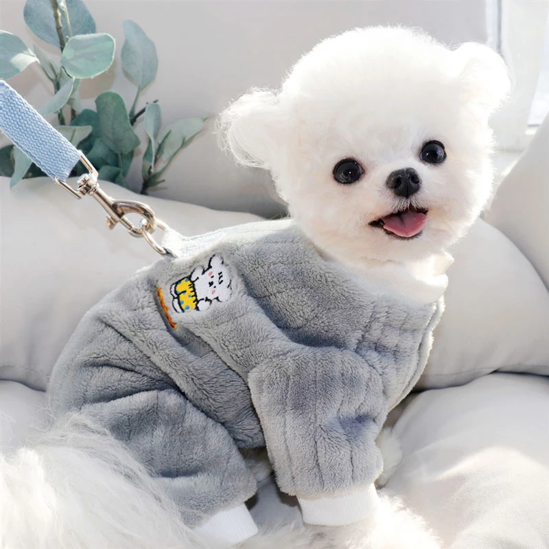 牵引小狗狗衣服冬天比熊泰迪博美雪纳瑞小型犬宠物秋冬季四脚冬款