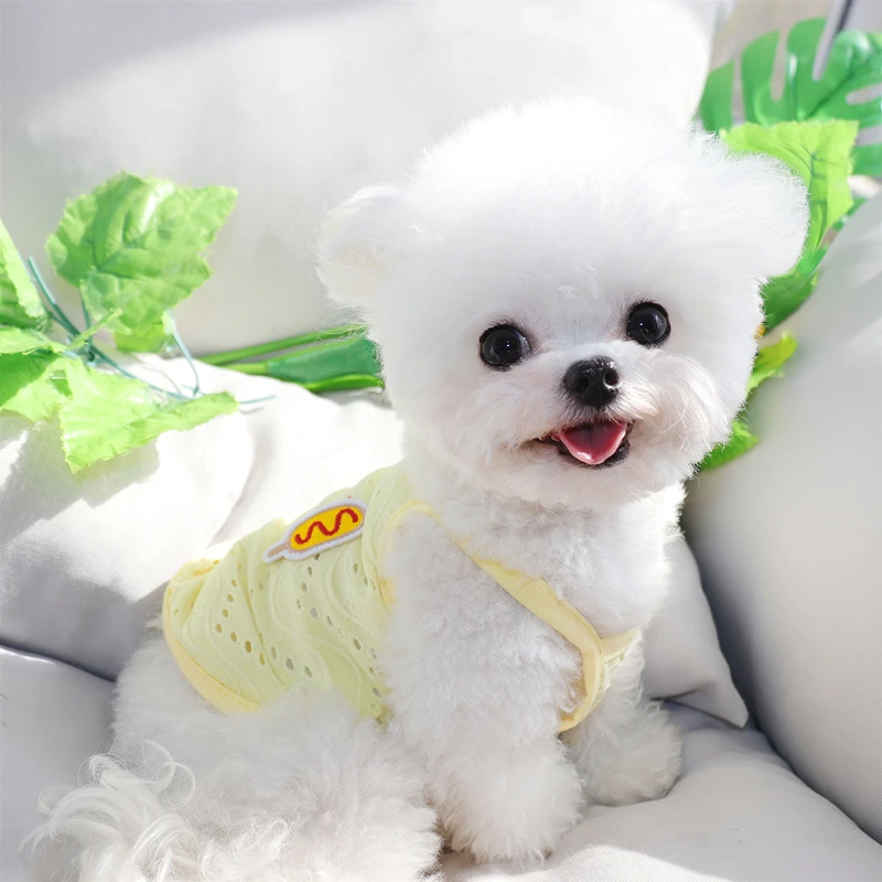 花边贴布背心小狗狗衣服夏天雪纳瑞小型幼犬比熊泰迪宠物夏季薄款