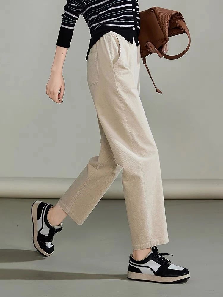 不加绒 松紧法棍裤腰镰刀裤加绒加厚 橡筋腰显瘦哈伦小脚百搭