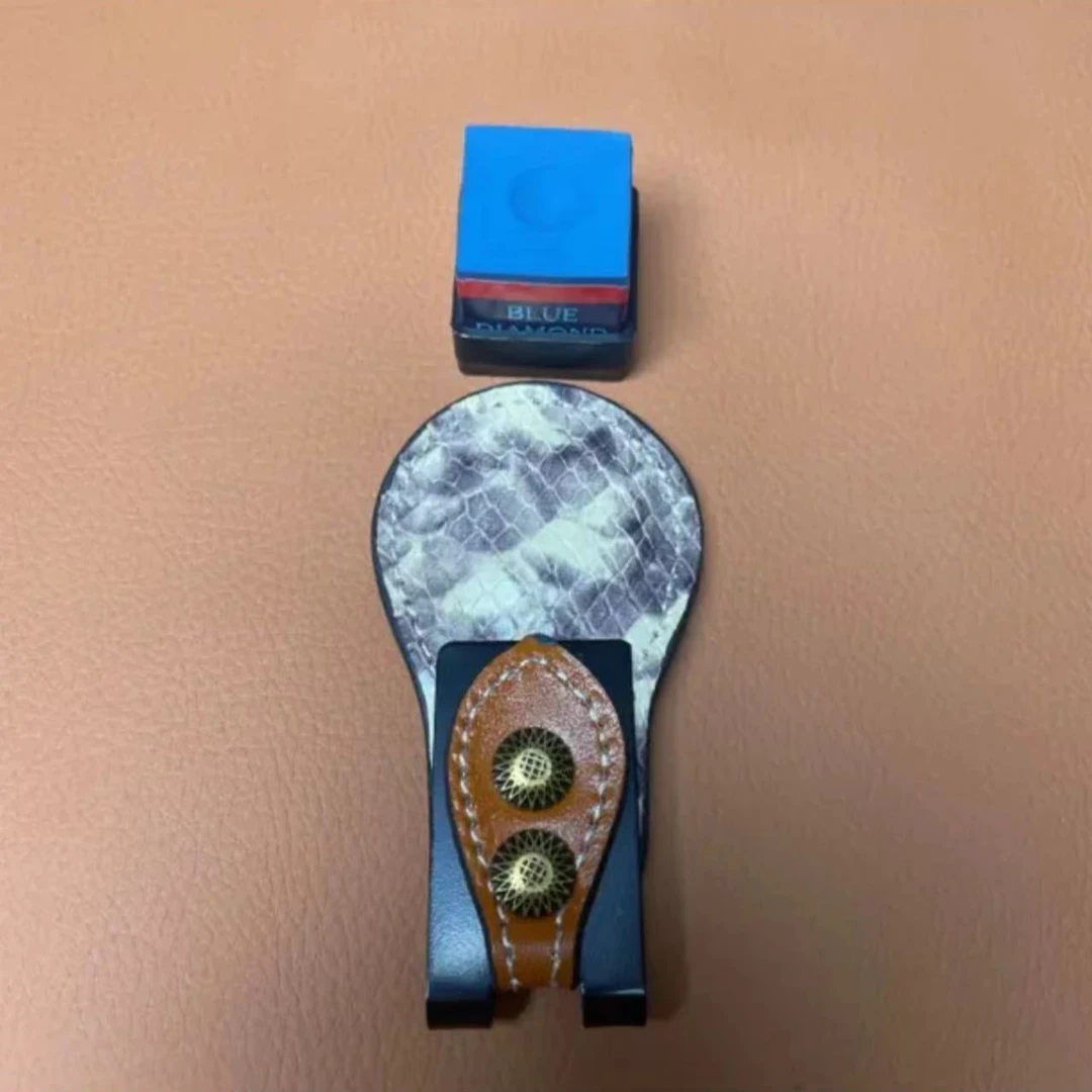 台球巧克夹皮质巧粉夹强磁静音斯诺克巧粉袋兜枪粉壳粉夹桌球配件