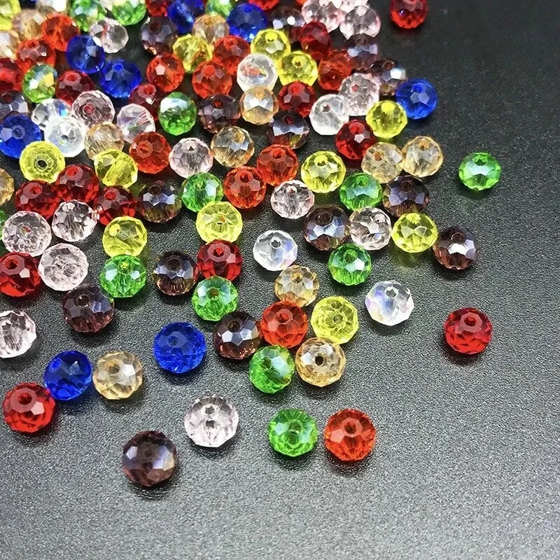 车轮珠扁珠纯手工串珠亚克力diy手工适合门帘珠子进口材质透明