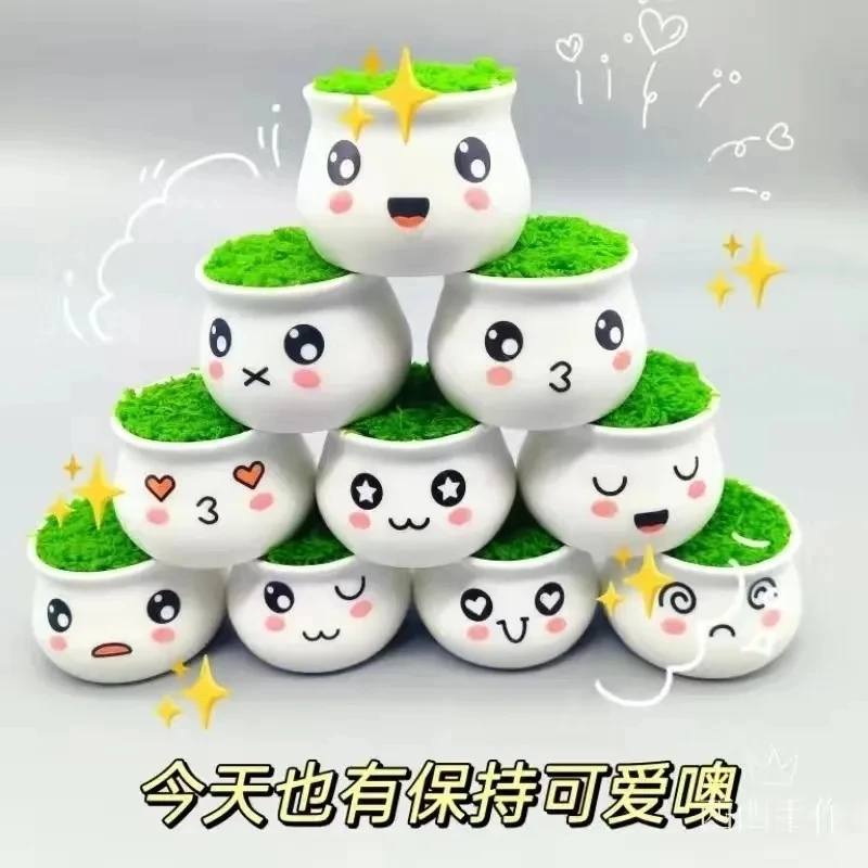 迷你小花盆手工钩织diy好看毛线盆栽塑料填充加厚耐用摆件盆质量