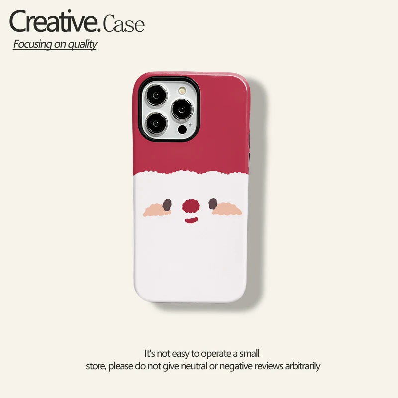 菲林二合一雾面磨砂手机壳苹果15PROMAX圣诞雪人14/13大孔ins